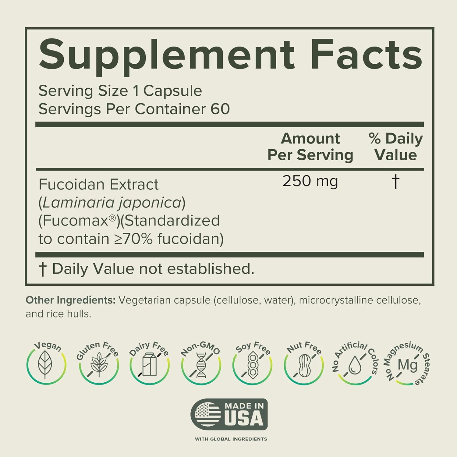Prominent Nutrition Fucoidan Gut Health & Immune Support Supplement – 250mg, 60 count – Brown Seaweed Extract - Immune System & Digestion Supplement