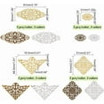 thumbnail image 3 of 60pcs Filigree Wrap Charm Pendant Connector 3 Color 4 Size Flower Filigree Connectors Charms Metal Wraps Connector for DIY DIY Hairpin Headwear Earring Jewelry Making, 3 of 6
