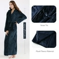 thumbnail image 6 of Women's Long Hooded Robe Luxurious Flannel Fleece Bathrobe with Ankle Full Floor Length, 6 of 7