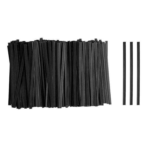 Lazos de papel kraft reutilizables Uxcell para bolsas, lazos de alambre para fiestas, pan, caramelos, pasteles, negros de 3.5"