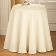 thumbnail image 3 of Collections Etc 70 Inch Round Solid Colored Tablecloth, 100% Durable Polyester, Ivory, 3 of 7