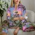 thumbnail image 6 of Pajamas for Women Sets, Pink Sky Sunflower Skull Lounge Sets Long Sleeve Button Down Night Shirts Sleepwear Pjs, 6 of 6