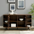 thumbnail image 4 of Walker Edison Modern Curved TV Stand for TVs up to 65”, Dark Walnut, 4 of 10