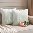 thumbnail image 3 of Outdoor Waterproof Pillow Covers Sage Green White Stripes Decorative Throw Pillow Protectors,Pillowcase Cushion Cases for Patio Sofa Garden Couch,18x18in,Pack of 2, 3 of 14