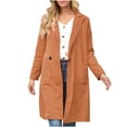 thumbnail image 2 of Women's Winter Fashion Trench Coat Windbreaker Double Breasted Overcoat Long Sleeve, 2 of 7