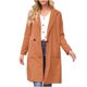thumbnail image 2 of Pntutb Mujer Primavera y Otoño Solapa Lana Color Sólido Manga Larga Lana Bolsillo Largo Chaqueta Flash Picks Pntutb Pntutb-4736, 2 of 7