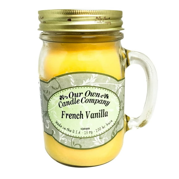 Candle Our Own Company French Vanille Parfumée 13 Oz Mason Bocal Candle Company, 13 oz