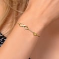 thumbnail image 4 of Gem Stone King 18K Yellow Gold Plated Silver Infinity Bracelet for Women with Heart Citrine and Moissanite (0.78 Cttw, Box Chain Fully Adjustable up to 9 inch), 4 of 6