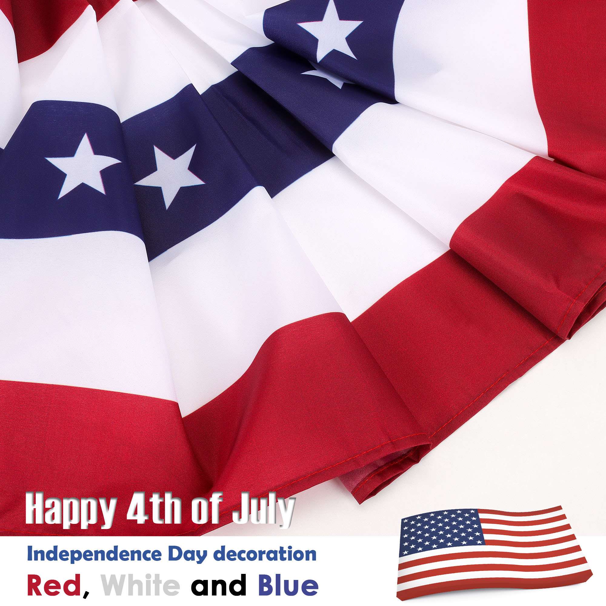 Deago USA Pleated Fan Flag American US Bunting Flag Patriotic Half Fan Banner Flag for 4th of July Memorial Day Indoor Outdoor Decoration (5 Pack, 1.5x3 Feet)