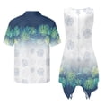 thumbnail image 3 of Psesaysky Couples Outfits Matching Sets for Women Men Gradient Palm Leaves Sleeveless Flared Dress or Aloha Shirts Beach Vacation Matching Clothes for Spring Summer, 3 of 7