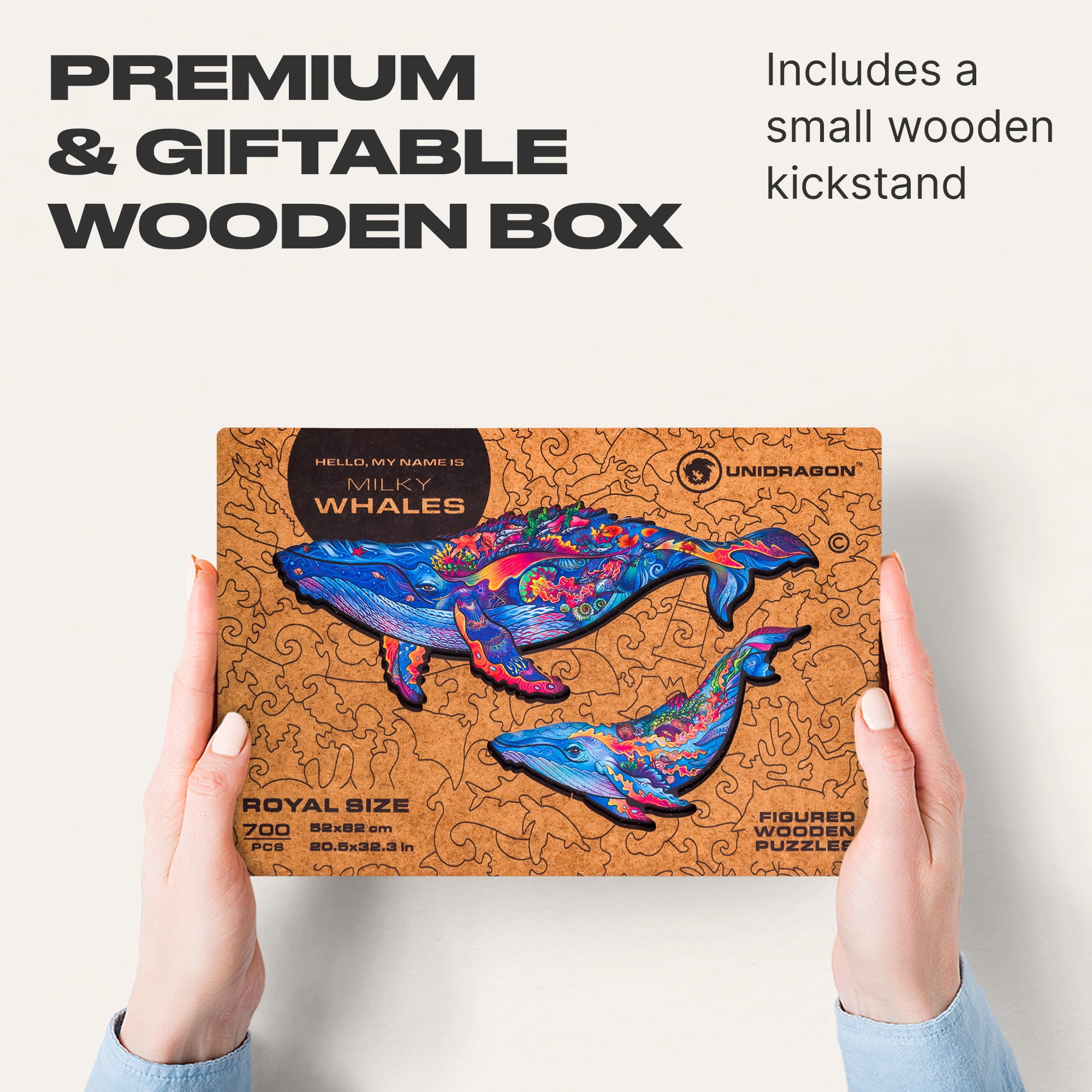 UNIDRAGON木製パズル 700pcs SIZE UNIDRAGON Milky Whales Wooden Jigsaw Puzzle RS 700 Pieces