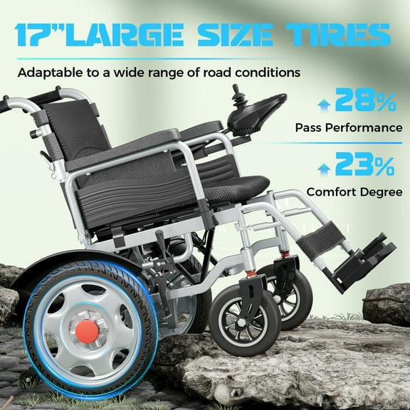 Edcsi Electric Wheelchairs for Adults, Foldable Electric Wheelchair, Lightweight Wheelchairs, Folding Power Wheelchair, Electric scooter with seat,Folding Portable Mobility Scooter