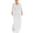 White, variant on Joernso Women Evening Dress Dolman Sleeves Pleated V Neck Pure Color High Slim Waist Full Length Party Prom Maxi Dress