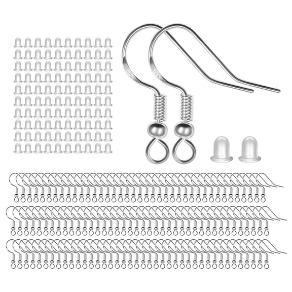 100 Pieces Earrings Hooks Set Earring Backs Fish Hook for DIY Jewelry Making