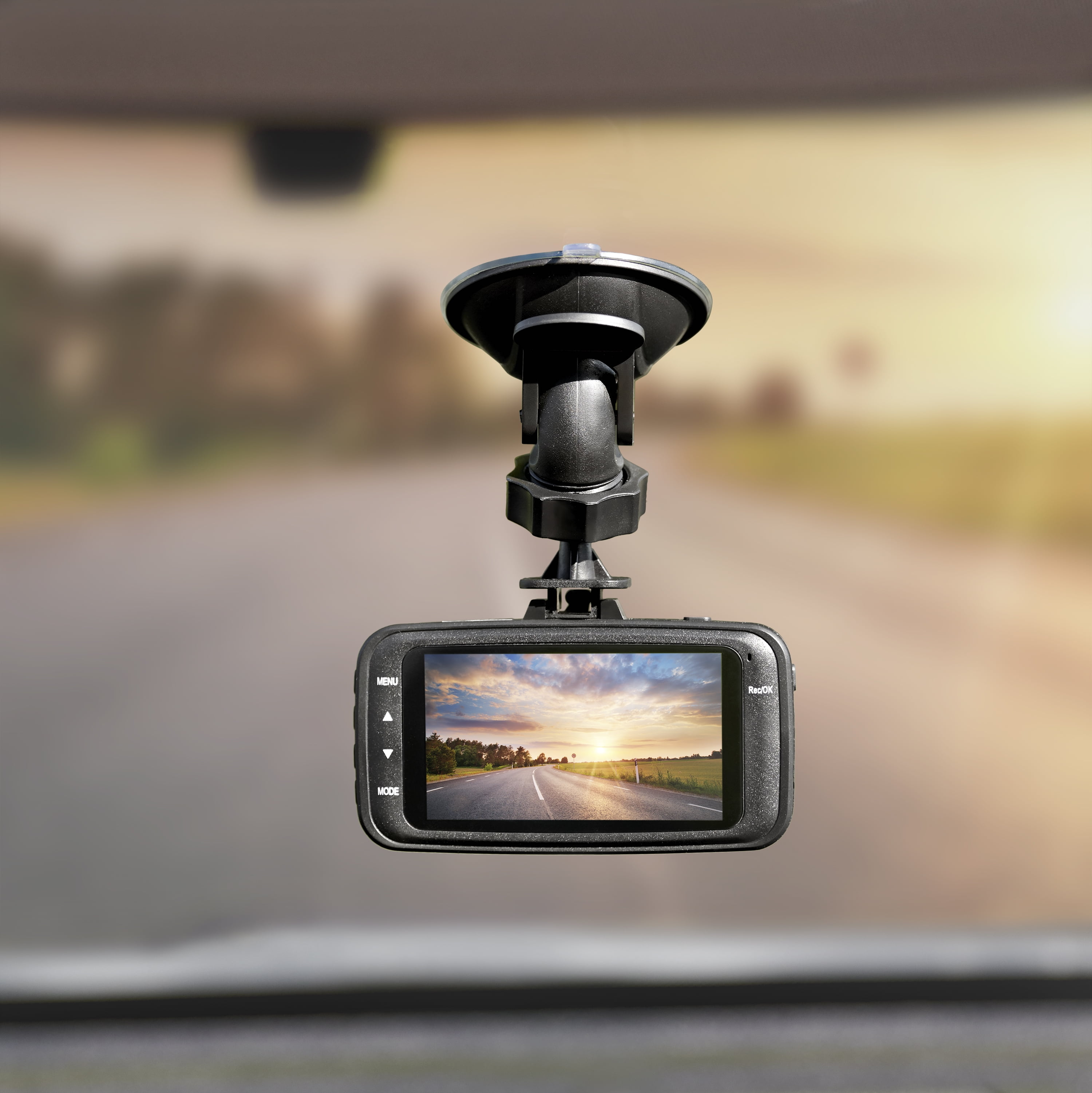 Onn. Dual Dash Cam with Ultra-Wide Angle Lens, 3 LCD Screen, Front 1080p Camera with 16GB SD Card, Suppots Up to 128GB Max, Built in G-Sensor DC122021