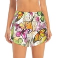 thumbnail image 2 of Pofeuu Butterflies2 Print Women's Athletic Shorts Running Workout Shorts Tummy Control Quick Dry Gym Shorts with Pockets Double layer sports shorts-Medium, 2 of 7
