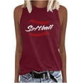 thumbnail image 2 of Jsaierl Softball Mom Tank Tops Women Cute Softball Print Tees Workout Sleeveless T-shirts Athletic Crewneck Dressy Casual Shirt Tops Plus Size Tops for Women, 2 of 4