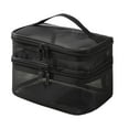thumbnail image 2 of Travel Toiletry Bag Large Women Makeup Bag for Full Size Bottles Brushes Set Black, 2 of 8