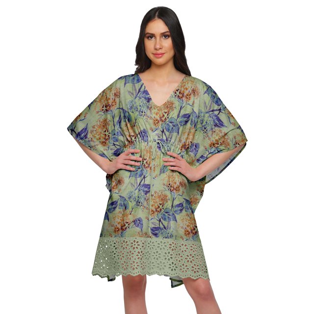 Moomaya Sortie de Plage Imprimé Kimono Caftan Kaftan Cache-Maillot pour Femmes