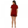thumbnail image 5 of Women's Satin 2 Piece Pajama Set Button Down Short Sleeve Sleepwear, 5 of 5