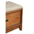 thumbnail image 4 of Bench with Fabric Padded Seat and 2 Drawers, Brown - Saltoro Sherpi, 4 of 5