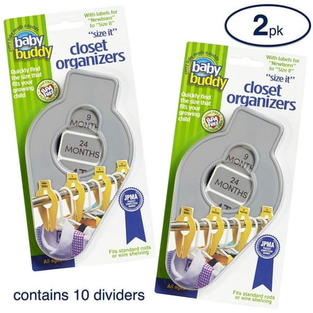 Closet Organizers 10ct Eliminate Morning Stress, Keep Your Growing Child’s Closet Neat & Organized by Arranging Clothing by Size, Great New Baby New Mom Shower Gift, Incl Newborn-Size 8 Labels, (Best Light For Closet Grow)