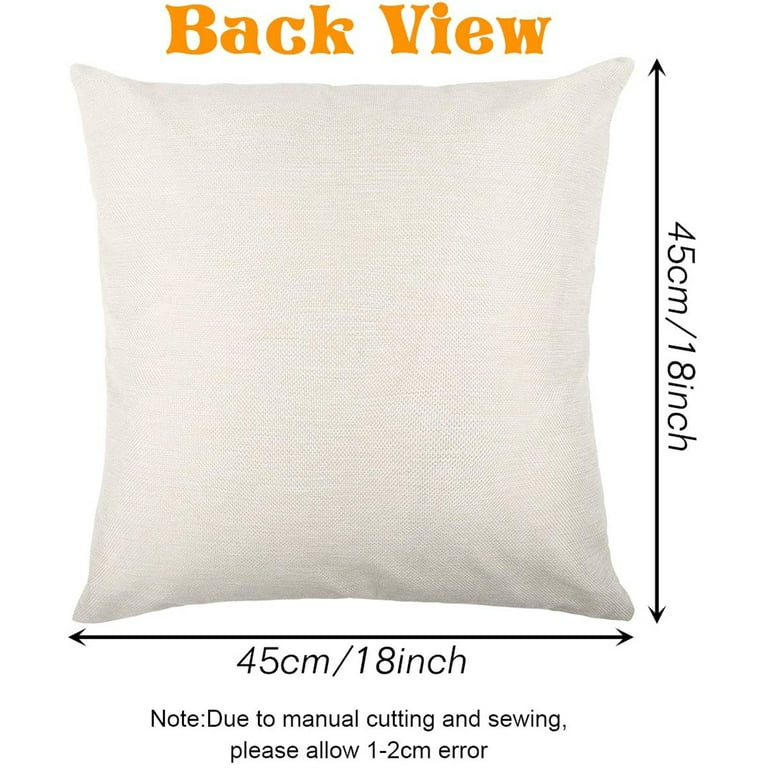 Set of 4 Blank Canvas 17x17 Throw Pillow Covers to Decorate, Plain