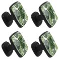 thumbnail image 2 of 4 Pcs Square Cabinet Handle Drawer Pulls Tropical Leaves Knobs with Screws Furniture Office Cabinet Knob Decoration, 2 of 7