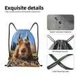 thumbnail image 4 of Saiise Close-Up Curious Squirrel Pattern Sports Drawstring Backpack - String Swim Gym Bag with Wet Proof Pocket for Women&Men-Small, 4 of 6
