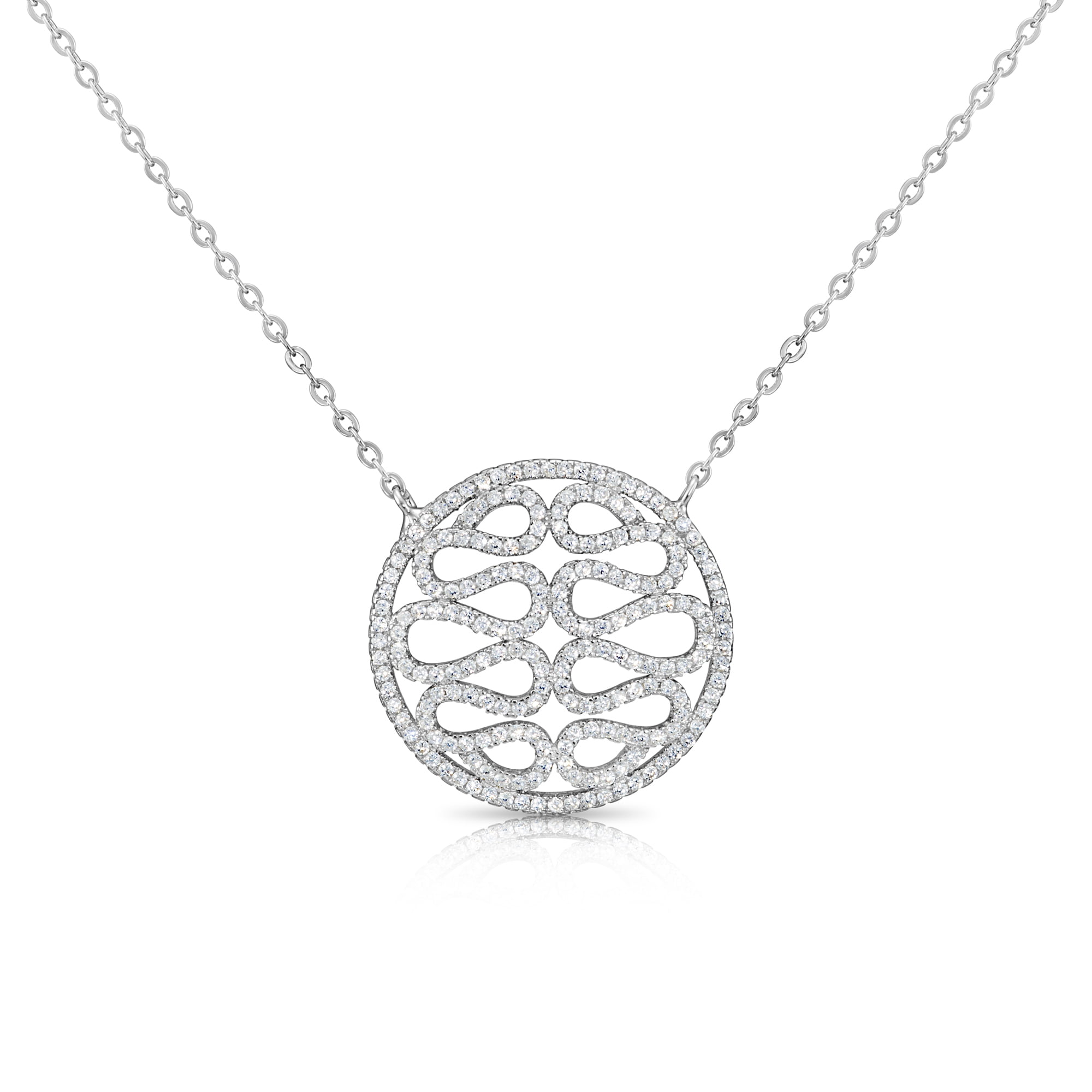 Tilo Jewelry Solid 925 Sterling Silver Pave Snake Pendant Charm Necklace with Cubic Zirconia CZ Stones for Women & Unisex | Adjustable 16 Inch to 18 Inch Cable Chain