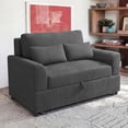 thumbnail image 2 of Marrber 51.6" Convertible Pull-Out Sofa Bed Sleeper Loveseat with Backrest, suitable for small spaces, corduroy dark gray, 2 of 7