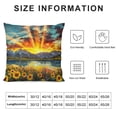 thumbnail image 5 of Patifu Sunflowers Mountains Sunset Graphic Decorative Throw Pillow Cover Cushion Case for Home Couch Living Room Sofa Bed - Autumn Season High-Quality 1PC 18x18in, 5 of 5