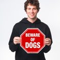 thumbnail image 2 of Beware of Dog Sign, Octagon Shape Red Background, 12x12 Aluminum, 2 of 8