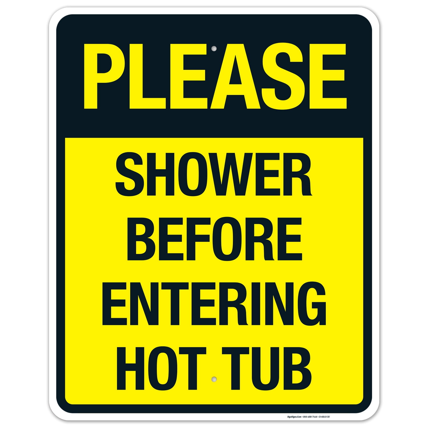 Shower Before Entering Hot Tub Sign, Pool Sign,