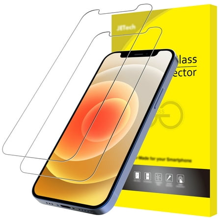 JETech Screen Protector for iPhone 12/12 Pro 6.1-Inch, Tempered Glass Film, 2-Pack