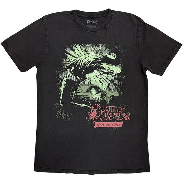 For My Valentine Adult Tears Don't Fall Back Print T-Shirt