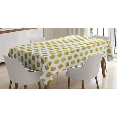 

Polka Dots Tablecloth Traditional Wide Spared Polka Dotted Spotted and Stained Pattern Rectangular Table Cover for Dining Room Kitchen 52 X 70 Inches Pale Coffee and White by Ambesonne