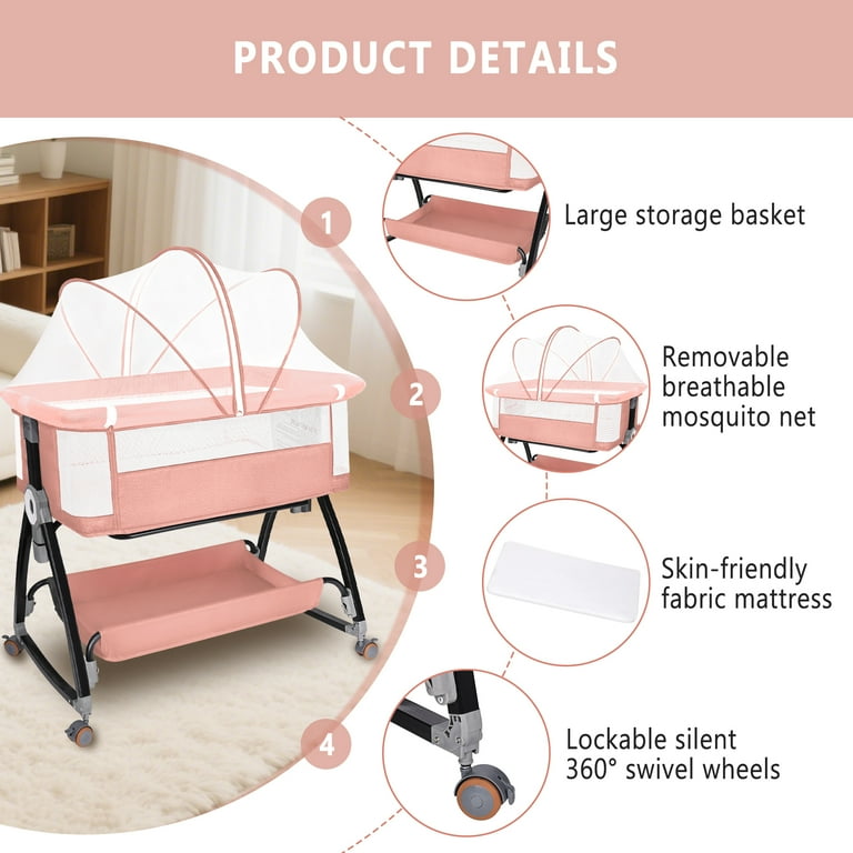 Amazon.com: Ezebaby 3-in-1 Baby Bassinet, Rocking Baby
