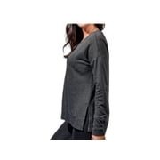 Active Life Womens Size Large Side Slit Modal Top, Black Heather