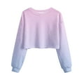 thumbnail image 4 of hotojiny Fall Fashion Women Crew Neck Crop Tops Long Sleeve Lightweigh Tee Shirt Loose Cropped Sweatshirts, 4 of 4