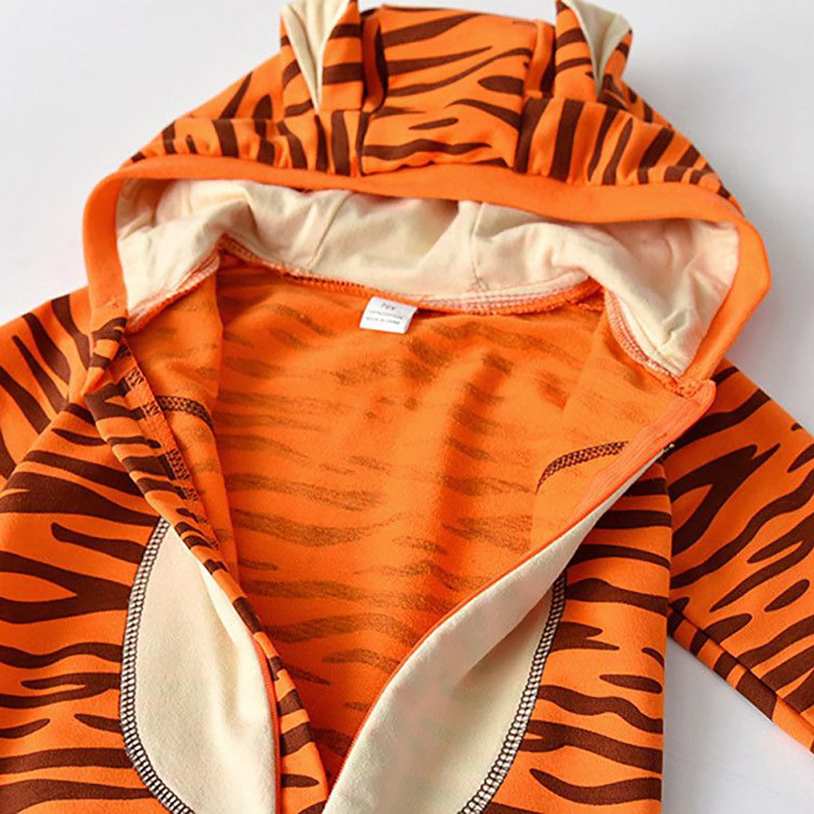 Ruyang Baby Boys Girls Halloween Tiger Outfit Cute Animals Jumpsuit Long Sleeve Zip Up Hooded Onesie Warm Cotton Bodysuit