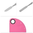 thumbnail image 3 of Unique Bargains 1 Set Foundation Spatula and Palette Set Durable Semicircle Makeup Artist Tools Pink Silver Tone, 3 of 5