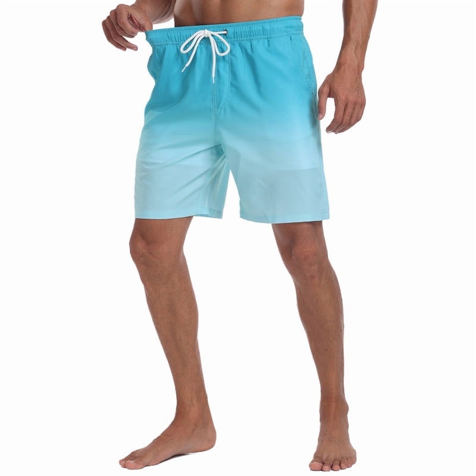 Mowujeit Men's Quick-Dry Swim Trunks, Blue photo 5