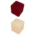 thumbnail image 1 of GUOOL 2 Pcs Housse de Pouf Extensible Housse de Pouf Rouge + Beige, 1 of 9
