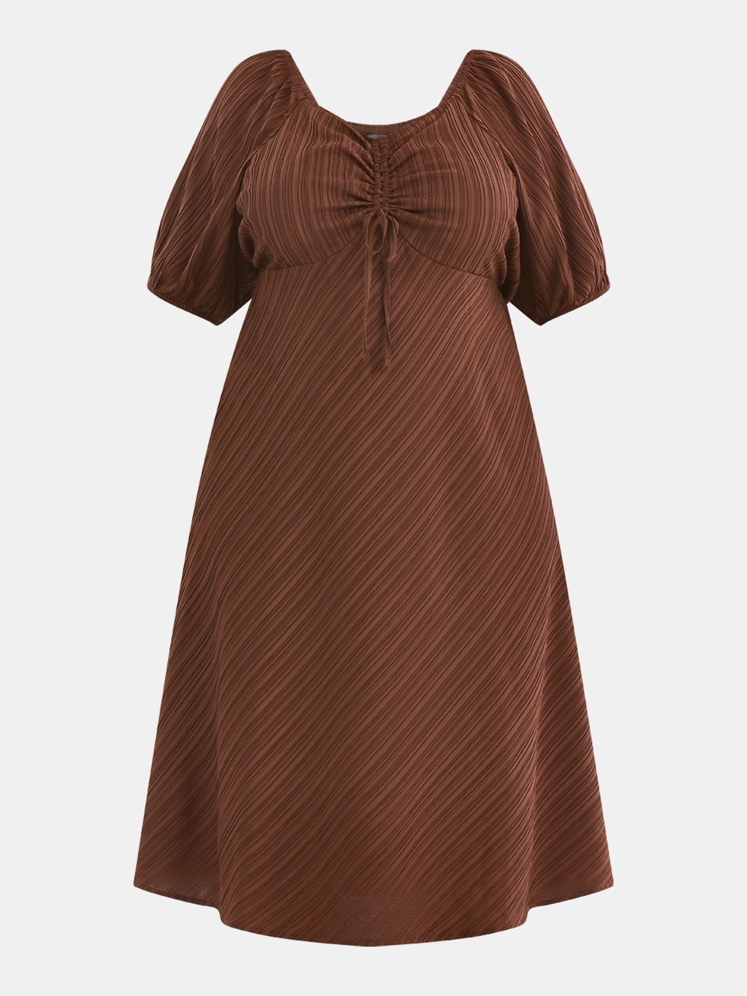 Terra & Sky Women's Plus Ruched Front Midi Dress, Sizes 0X-5X