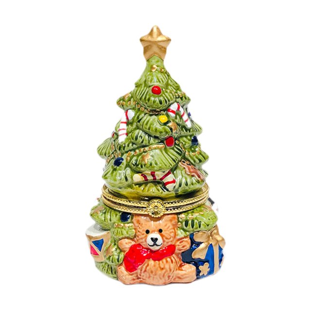 Joyero con forma de de Navidad, decoración navideña, obra de arte, joyero decorativo para oficina, dormitorio, estantería, sala de estar,