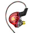 thumbnail image 3 of Matsuzay Auriculares con cable portátiles de 1,2 m, Cable de fibra colorido, auriculares HiFi para escuchar música, ver vídeos, ver llamadas de voz, Cables de audio/vídeo negro rojo, 3 of 6