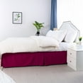 thumbnail image 4 of Unique Bargains Solid Pleated Ruffle Bed Skirt 14" Drop Burgundy Full, 4 of 8