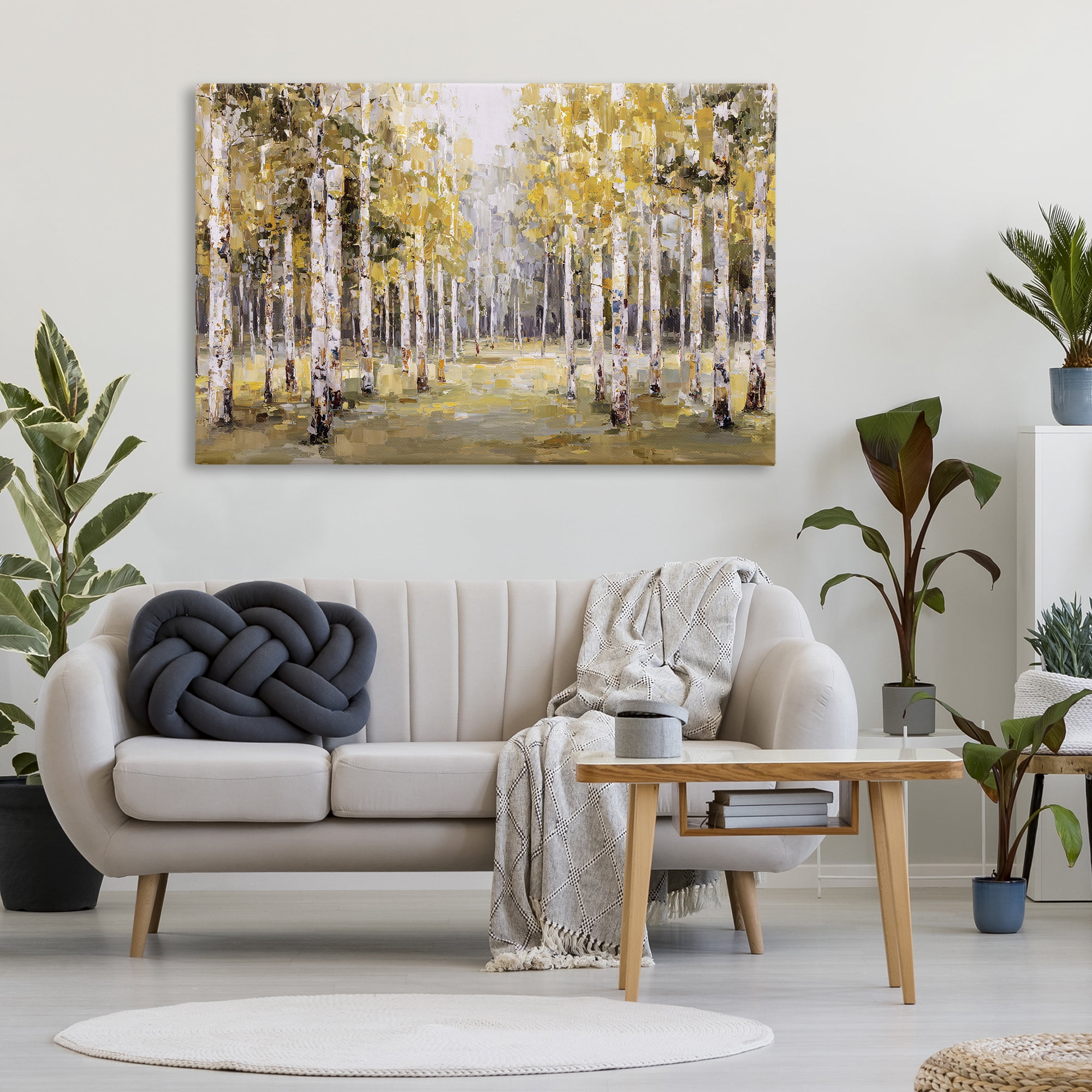 Stupell Industries Impressionist Birch Trees & Fall Leaves Canvas Wall Art, design by Jacky Ngan