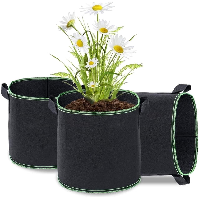 3 piezas Bolsa de plantación de 5 galones Bolsa de plantación con asas Bolsa de cultivo de plantas Maceta de tela no tejida para tomates Patatas Flores Plantas Maceta 30x29cm JFHHH pequeña